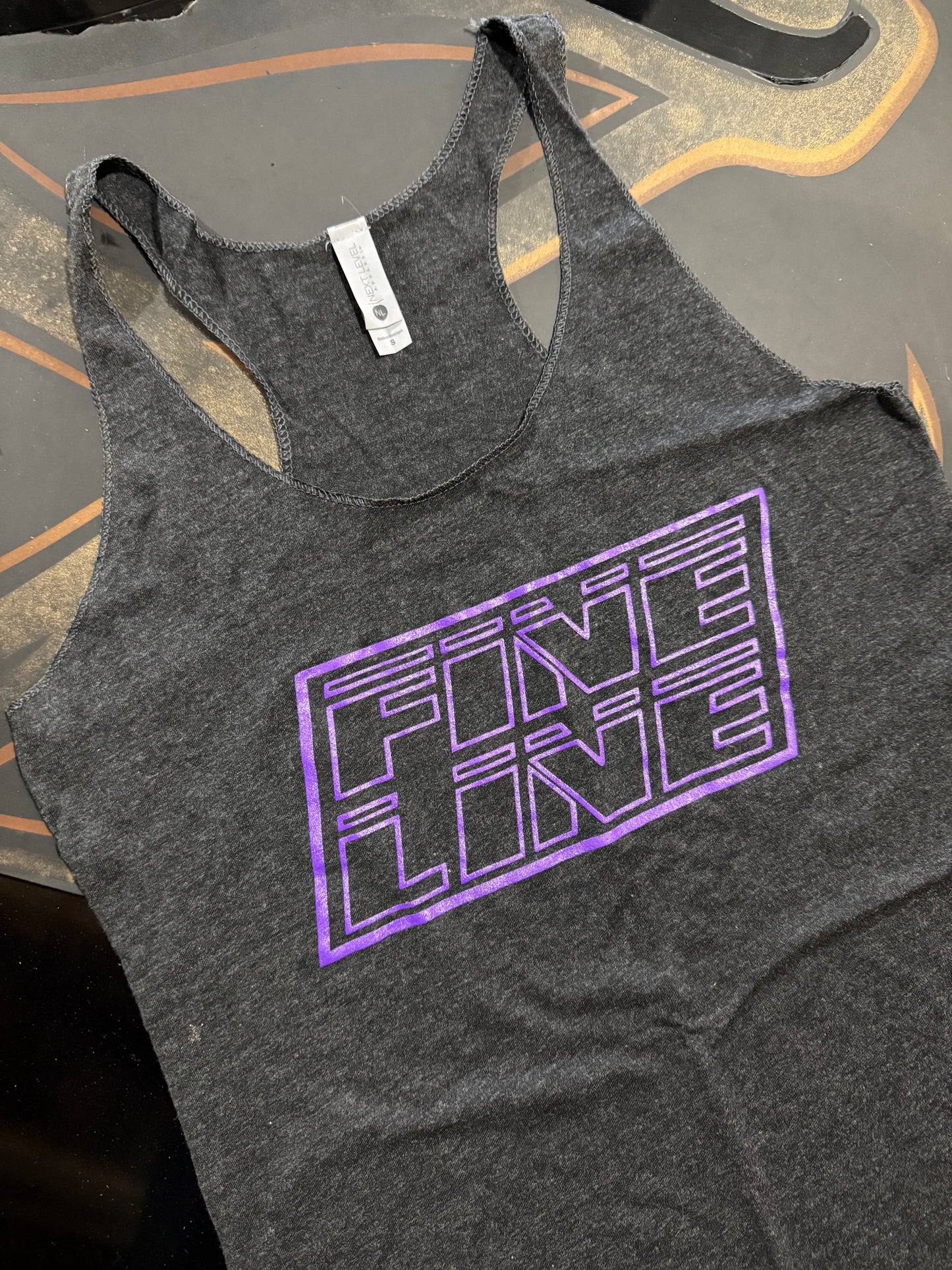 Grey and Purple Fine Line Tank