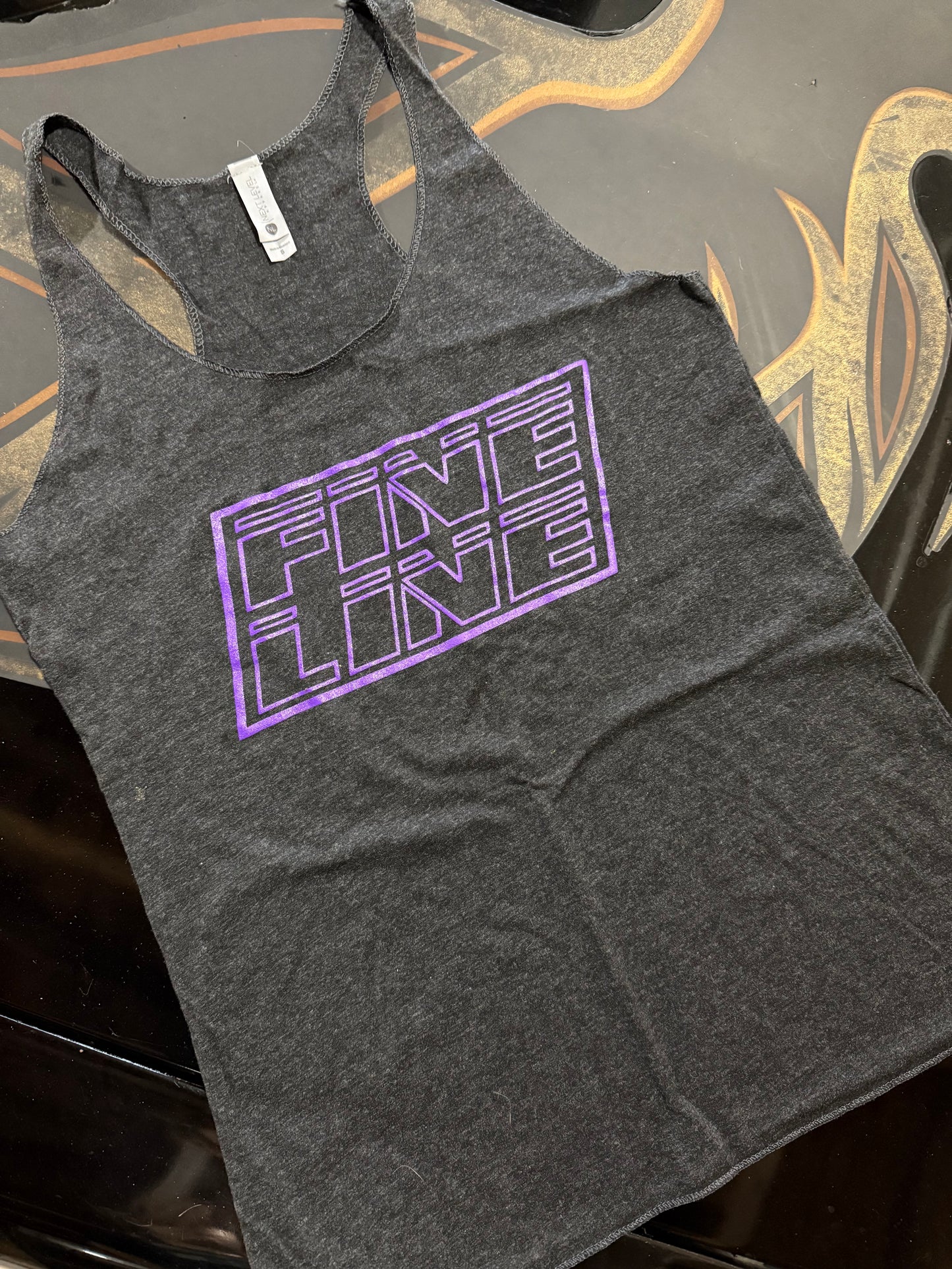 Grey and Purple Fine Line Tank