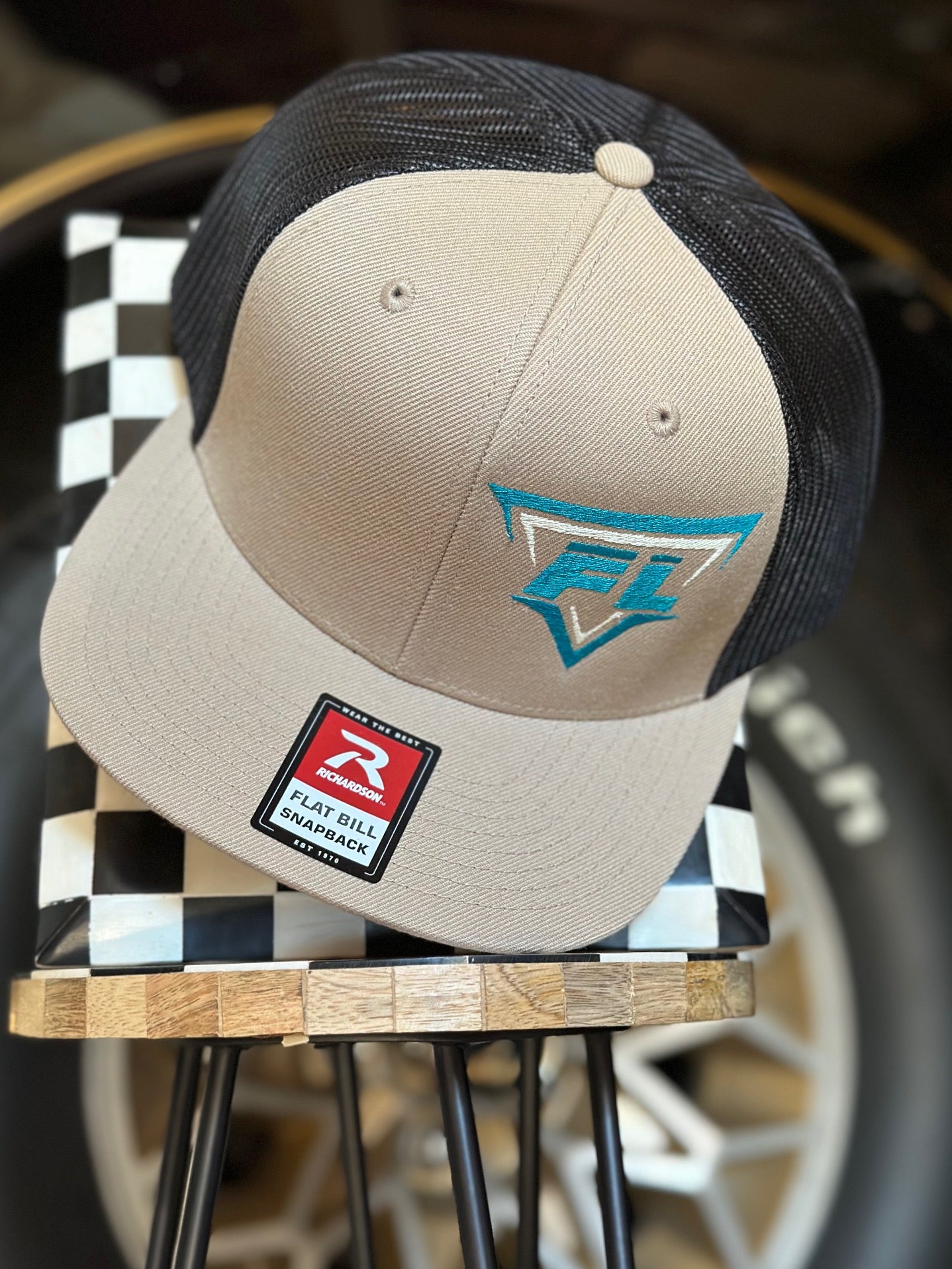 Two Tone Teal and Tan FL Hat